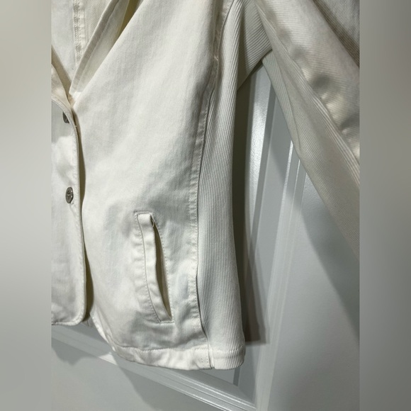 J. McLaughlin White Canvas Blazer Jacket Size Large - Picture 9 of 15